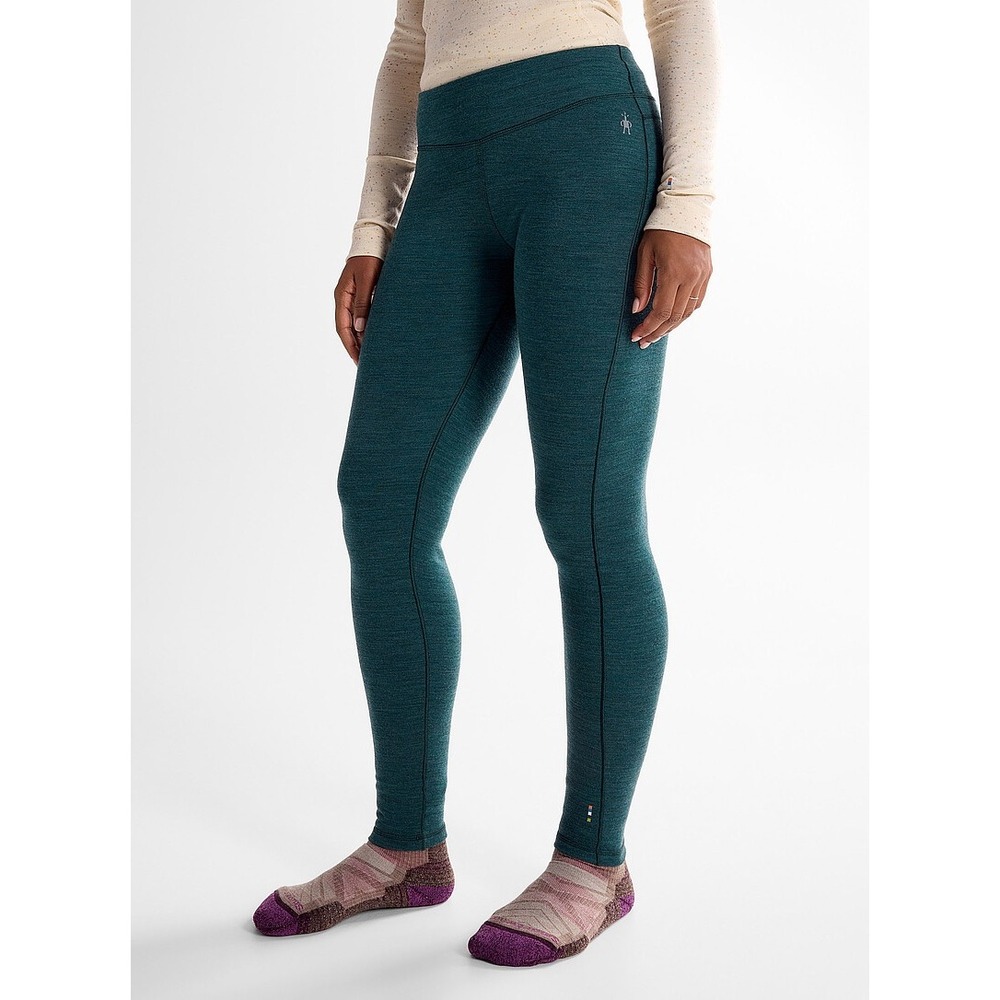 Smartwool Thermal Merino 250 Leggings Green Teal Heather Baselayer - Small